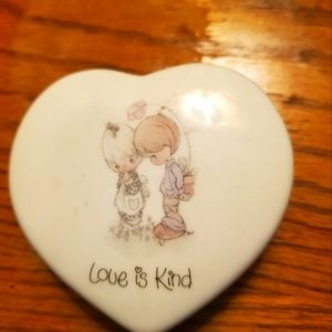 1988 Enesco Precious Moments Heart Trinket Box, Designed Giftware